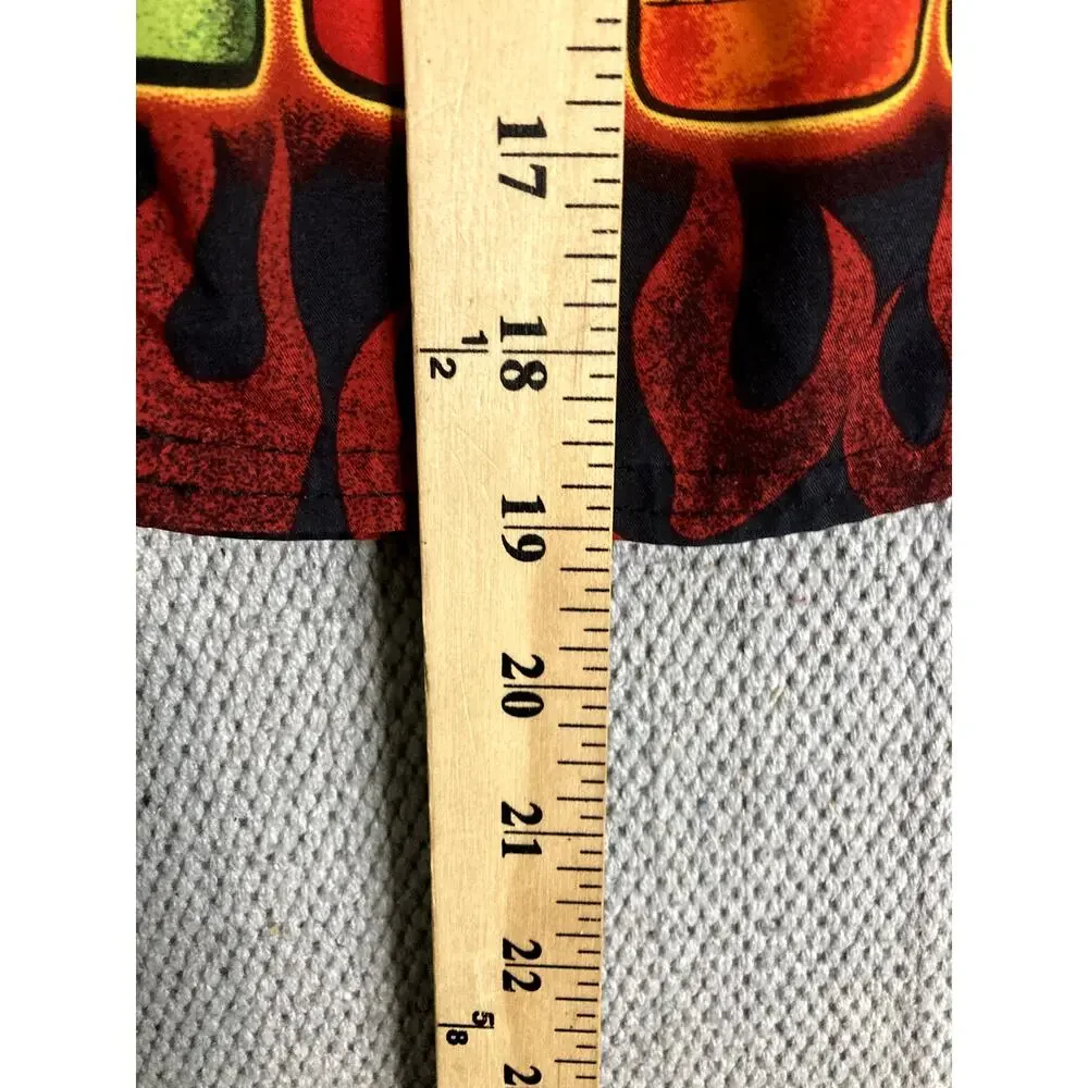 Vtg Big Dog‎ Board Shorts Men's Medium Red Hot Sauce Flames Beach Party